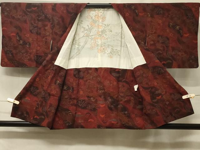 平和屋着物＃道行コート　ふくれ織　道長吉祥花文　金彩　正絹　逸品　CABF1470in