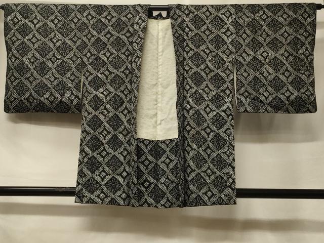 平和屋着物＃羽織　総絞り　花菱文　黒地　正絹　逸品　CABF1472in