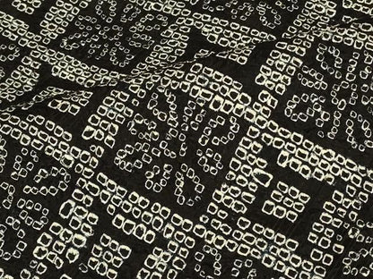 平和屋着物＃羽織　総絞り　花菱文　黒地　正絹　逸品　CABF1472in