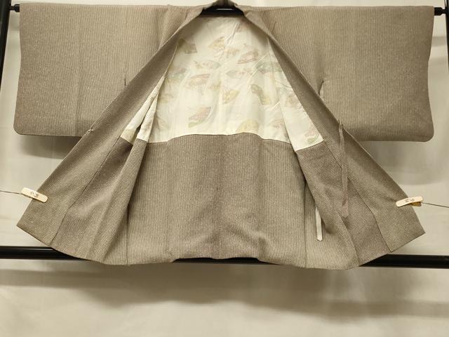 平和屋着物＃道中着　縞　正絹　逸品　CABF1475in