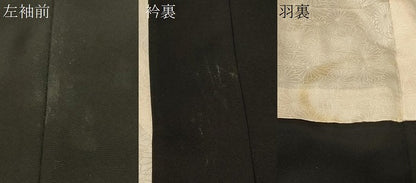 平和屋着物＃羽織　寿光織　枝花文　黒地　銀糸　正絹　逸品　CABF1476in