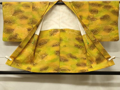 平和屋着物＃羽織　草花文　暈し染め　正絹　逸品　CABF1478in
