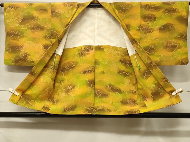 平和屋着物＃羽織　草花文　暈し染め　正絹　逸品　CABF1478in