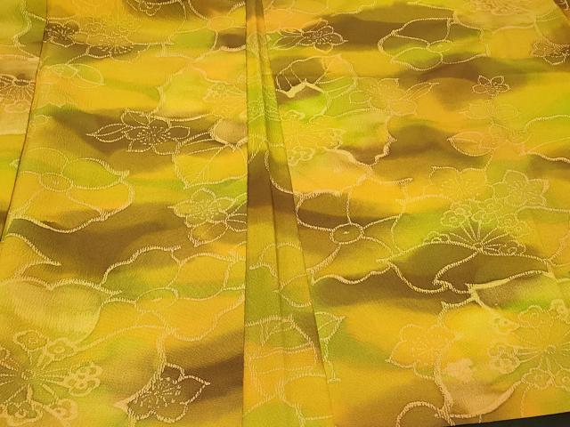 平和屋着物＃羽織　草花文　暈し染め　正絹　逸品　CABF1478in