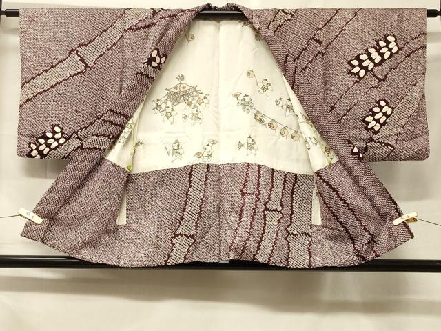 平和屋着物＃羽織　総絞り　笹竹文　正絹　逸品　CABF1483in