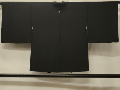 平和屋着物＃羽織　樹林地紋　黒地　正絹　逸品　CABF1488in