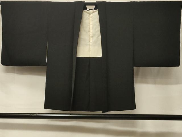 平和屋着物＃羽織　樹林地紋　黒地　正絹　逸品　CABF1488in