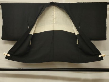 平和屋着物＃羽織　樹林地紋　黒地　正絹　逸品　CABF1488in