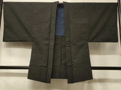 平和屋着物＃男性　羽織　紬地　単衣　霞文　正絹　逸品　CABF1490in