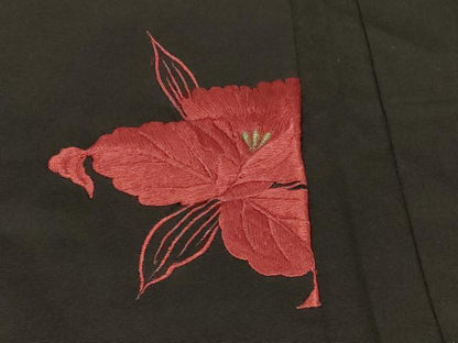 平和屋着物＃羽織　総刺繍　カトレア　黒地　金糸　正絹　逸品　未使用　CABF1493in