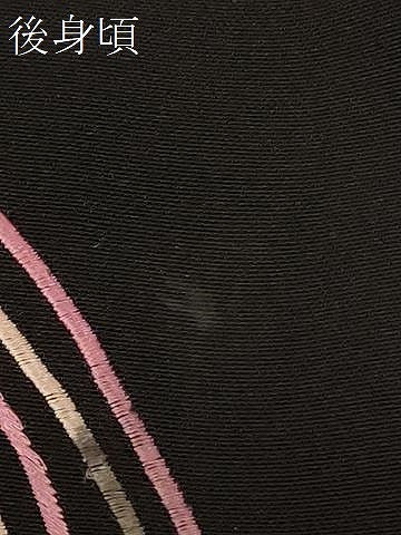 平和屋着物＃羽織　総刺繍　舞菊文　黒地　銀糸　正絹　逸品　CABF1495in