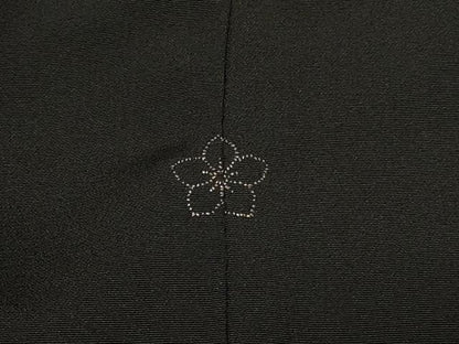 平和屋着物＃羽織　総刺繍　草花文　黒地　正絹　逸品　CABF1498in