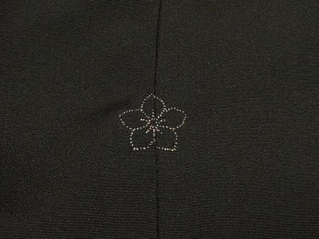 平和屋着物＃羽織　総刺繍　草花文　黒地　正絹　逸品　CABF1498in