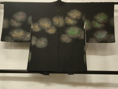 平和屋着物＃羽織　寿光織　霞文　黒地　金銀糸　正絹　逸品　CABF1511in