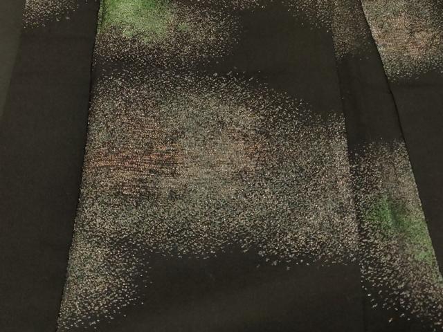 平和屋着物＃羽織　寿光織　霞文　黒地　金銀糸　正絹　逸品　CABF1511in