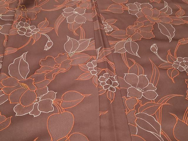平和屋着物＃羽織　地紋起こし　草花文　正絹　逸品　CABF1514in