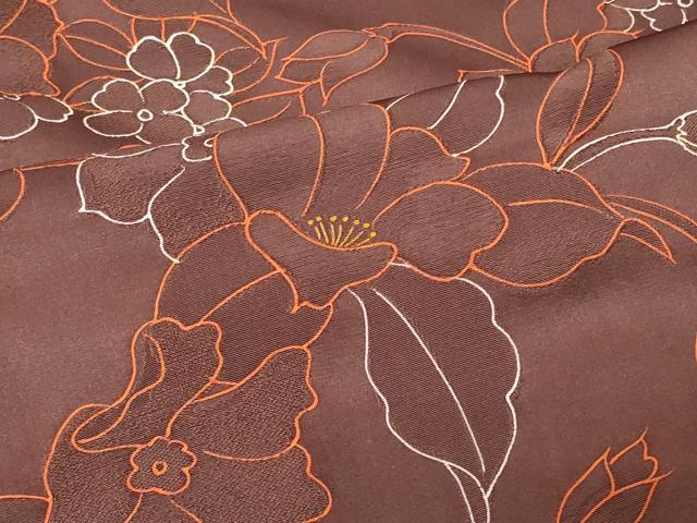 平和屋着物＃羽織　地紋起こし　草花文　正絹　逸品　CABF1514in