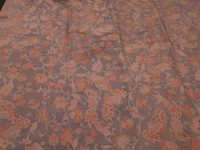 平和屋着物＃道行コート　更紗花文　正絹　逸品　CABF1519in