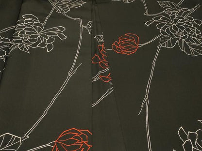 平和屋着物＃羽織　乱菊　黒地　正絹　逸品　CABF1521in