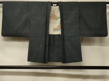 平和屋着物＃本場大島紬　羽織　7マルキ　結び紐文　正絹　逸品　CABF1528in