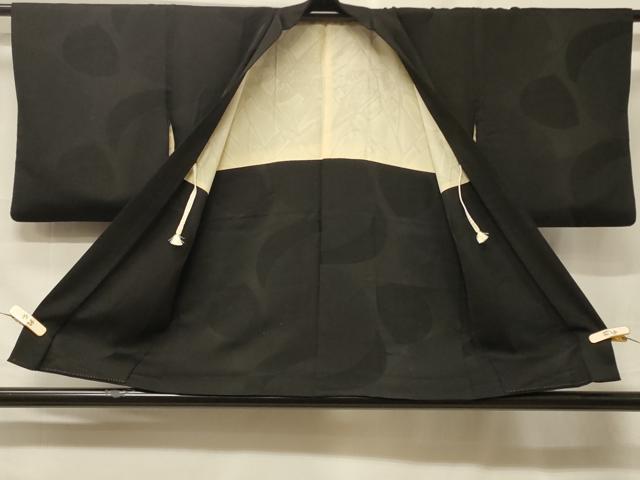 平和屋着物＃羽織　風景草花地紋　黒地　正絹　逸品　CABF1530in