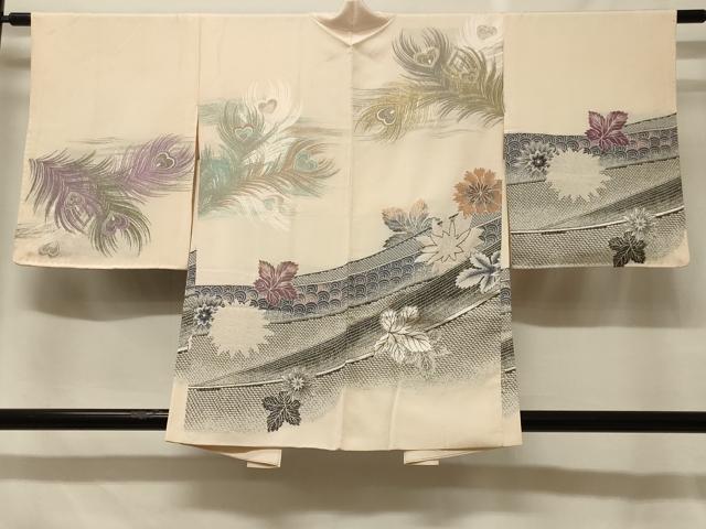 平和屋着物＃羽織　寿光織　孔雀羽花文　金銀糸　正絹　逸品　CABF1532in