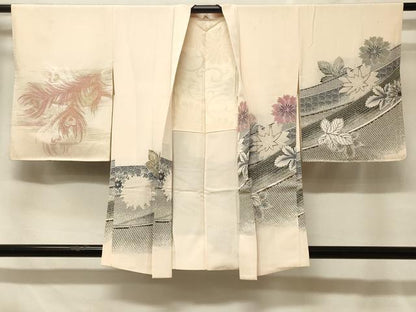 平和屋着物＃羽織　寿光織　孔雀羽花文　金銀糸　正絹　逸品　CABF1532in