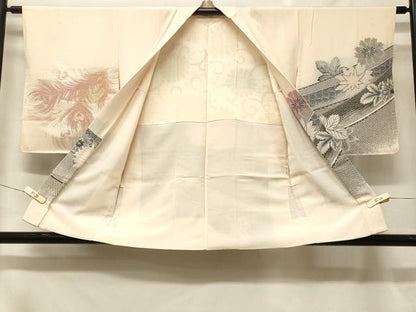 平和屋着物＃羽織　寿光織　孔雀羽花文　金銀糸　正絹　逸品　CABF1532in