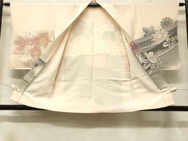 平和屋着物＃羽織　寿光織　孔雀羽花文　金銀糸　正絹　逸品　CABF1532in
