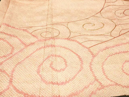 平和屋着物＃羽織　駒刺繍　総絞り　流水文　正絹　逸品　未使用　CABF1538in