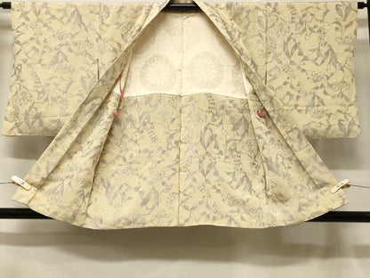 平和屋着物＃羽織　寿光織　枝花文　金銀糸　正絹　逸品　CABF1540in