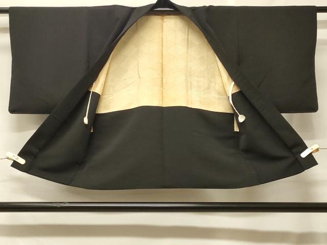 平和屋着物＃羽織　総刺繍　遠山風景文　黒地　金糸　正絹　逸品　CABF1541in