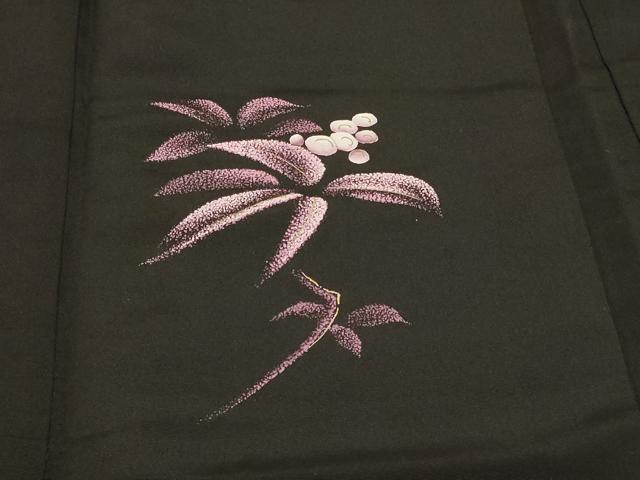 平和屋着物＃羽織　南天文　黒地　金彩　正絹　逸品　CABF1542in