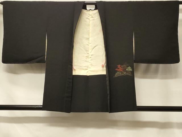 平和屋着物＃羽織　寿光織　風景文　黒地　金銀糸　正絹　逸品　CABF1337in 平和屋着物＃羽織 寿光織 風景文 黒地 金銀糸 正絹 逸品 CABF1337in