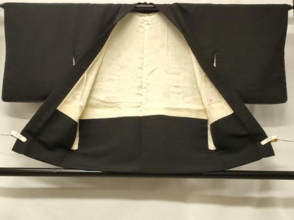 平和屋着物＃羽織　寿光織　風景文　黒地　金銀糸　正絹　逸品　CABF1543in