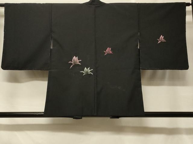 平和屋着物＃羽織　総刺繍　舞花文　黒地　金糸　正絹　逸品　未使用　CABF1544in