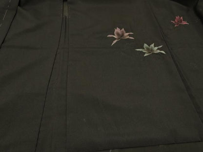 平和屋着物＃羽織　総刺繍　舞花文　黒地　金糸　正絹　逸品　未使用　CABF1544in