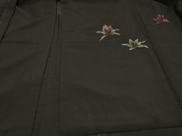 平和屋着物＃羽織　総刺繍　舞花文　黒地　金糸　正絹　逸品　未使用　CABF1544in