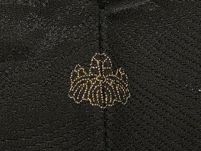 平和屋着物＃羽織　寿光織　立波文　黒地　金銀糸　正絹　逸品　CABF1547in