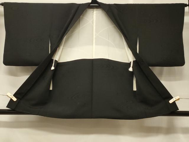 平和屋着物＃羽織　流水地紋　黒地　正絹　逸品　CABF1550in