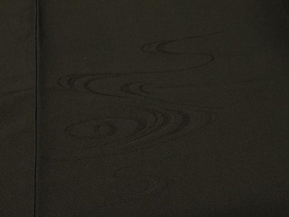平和屋着物＃羽織　流水地紋　黒地　正絹　逸品　CABF1550in