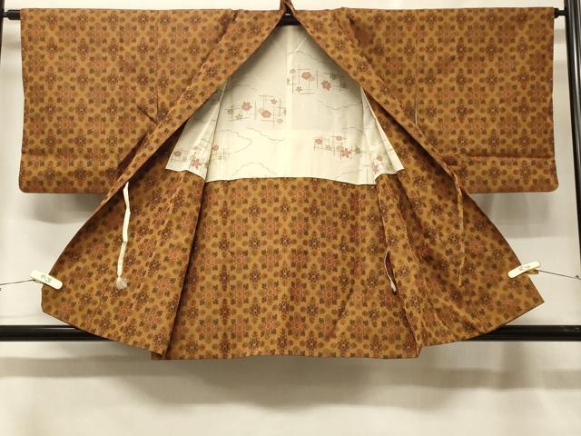 平和屋着物＃道中着　お召地　正倉院花文　正絹　逸品　CABF1554in
