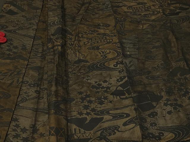 平和屋着物＃道中着　単衣　風景文　正絹　逸品　CABF1556in