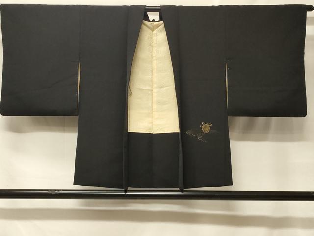平和屋着物＃羽織　寿光織　仕覆吉祥文　黒地　金銀糸　正絹　逸品　CABF1558in