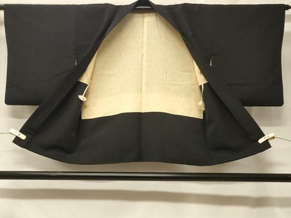 平和屋着物＃羽織　寿光織　仕覆吉祥文　黒地　金銀糸　正絹　逸品　CABF1558in