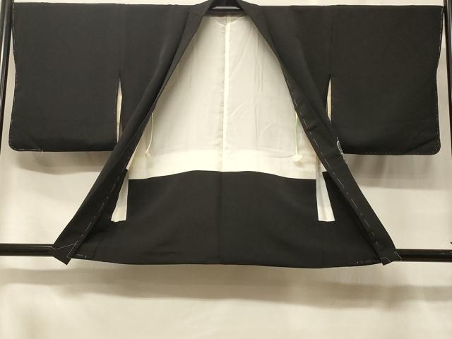 平和屋着物＃羽織 草花文 黒地 金彩 正絹 逸品 未使用 CABF1560in