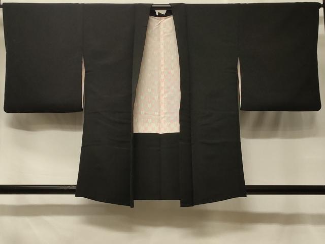 平和屋着物＃羽織　寿光織　枝葉文　黒地　金糸　正絹　逸品　CABF1562in