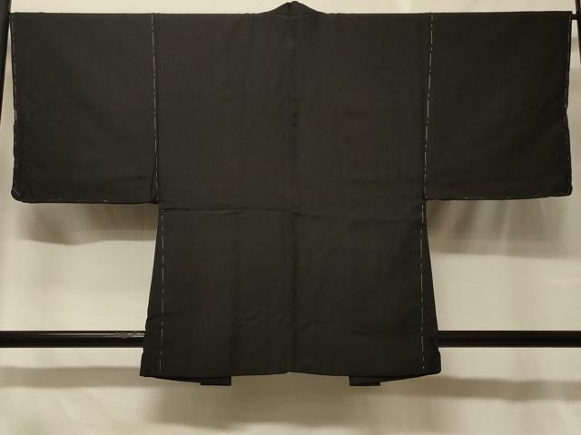 平和屋着物＃男性　羽織　黒地　正絹　逸品　未使用　CABF1563in