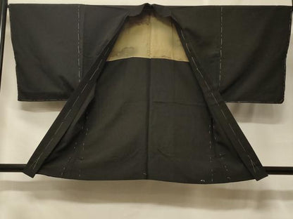 平和屋着物＃男性　羽織　黒地　正絹　逸品　未使用　CABF1563in