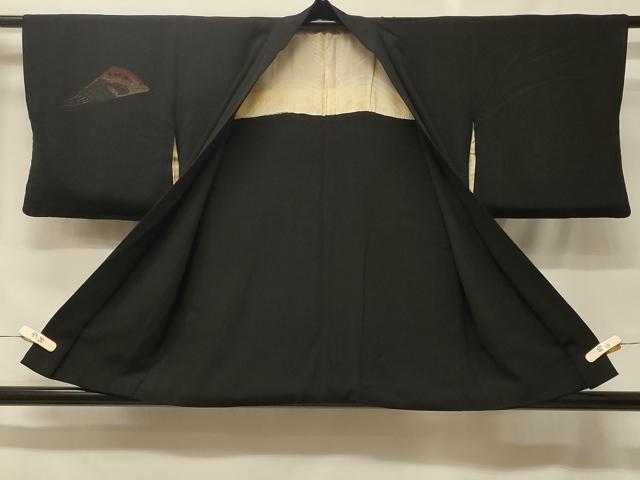 平和屋着物＃羽織　寿光織　扇面正倉院花文　黒地　金銀糸　正絹　逸品　CABF1564in